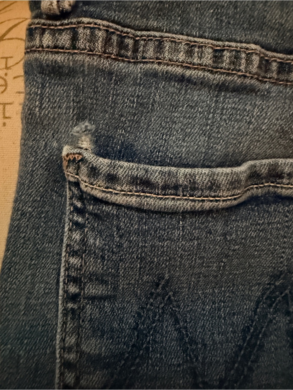 MOTHER Women’s Blue Relaxed Denim Jeans, Fray Cropped Sz 26 - Picture 8 of 8